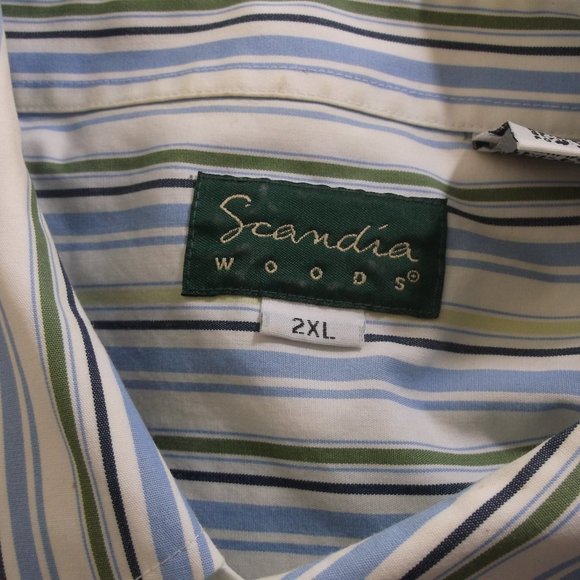 Scandia Woods Cotton Blue Stripe Shirt 2XL Men's - Picture 4 of 4